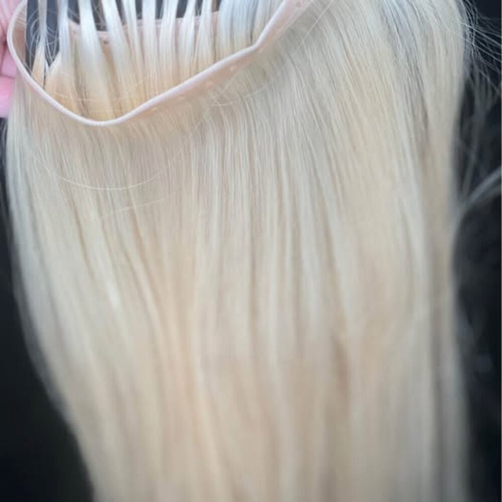 100 grams 🚫shed  24 inch / 65cm ￼ double layers weft Blonde 613 human hair bran